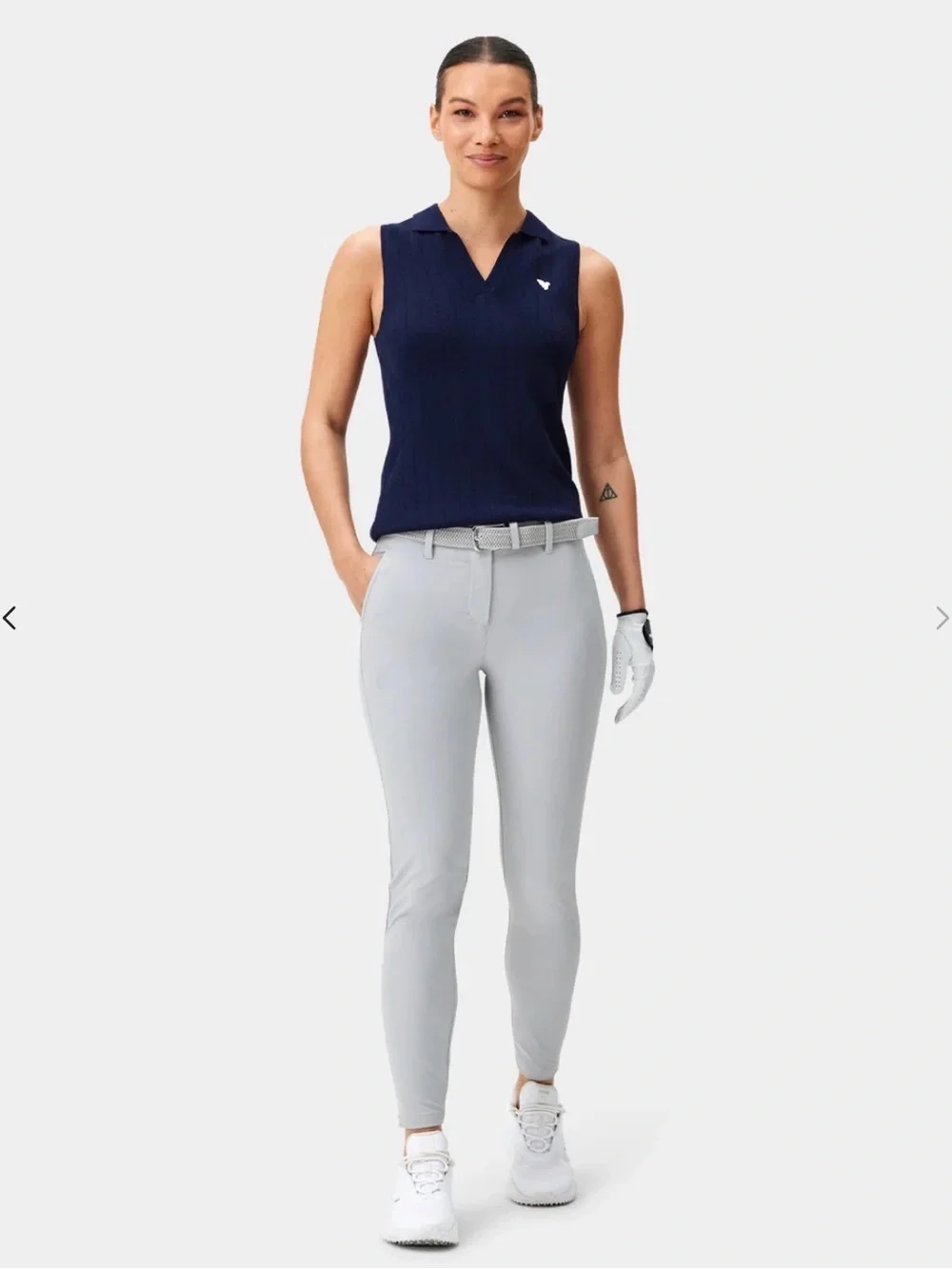 Macade Women's Light Gray Ankle Golf Pants - Performance Stretch Size 40 (US 8)